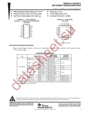 SN74HC14DTE4 datasheet  